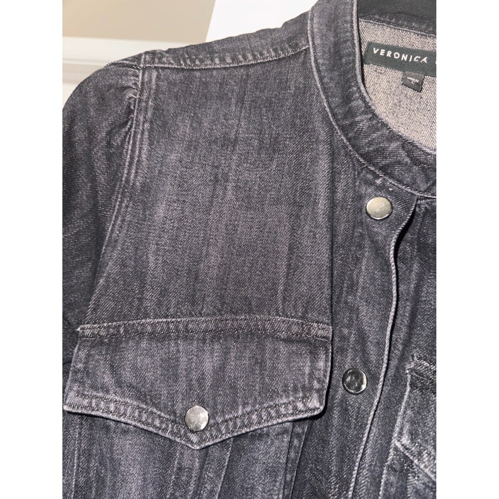 Veronica Beard Jeans Womens Black Denim Jumpsuit Long Sleeve Boiler Suit Size L - Picture 7 of 7